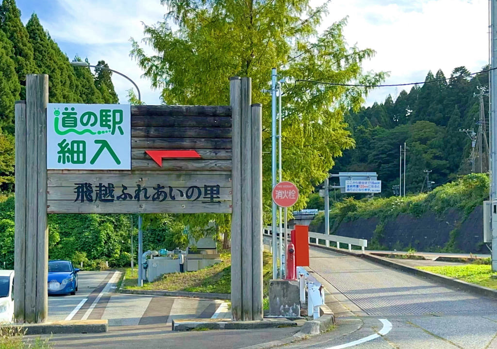道の駅細入看板