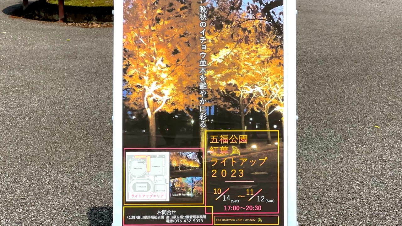 五福公園紅葉ライトアップ2023ポスター
